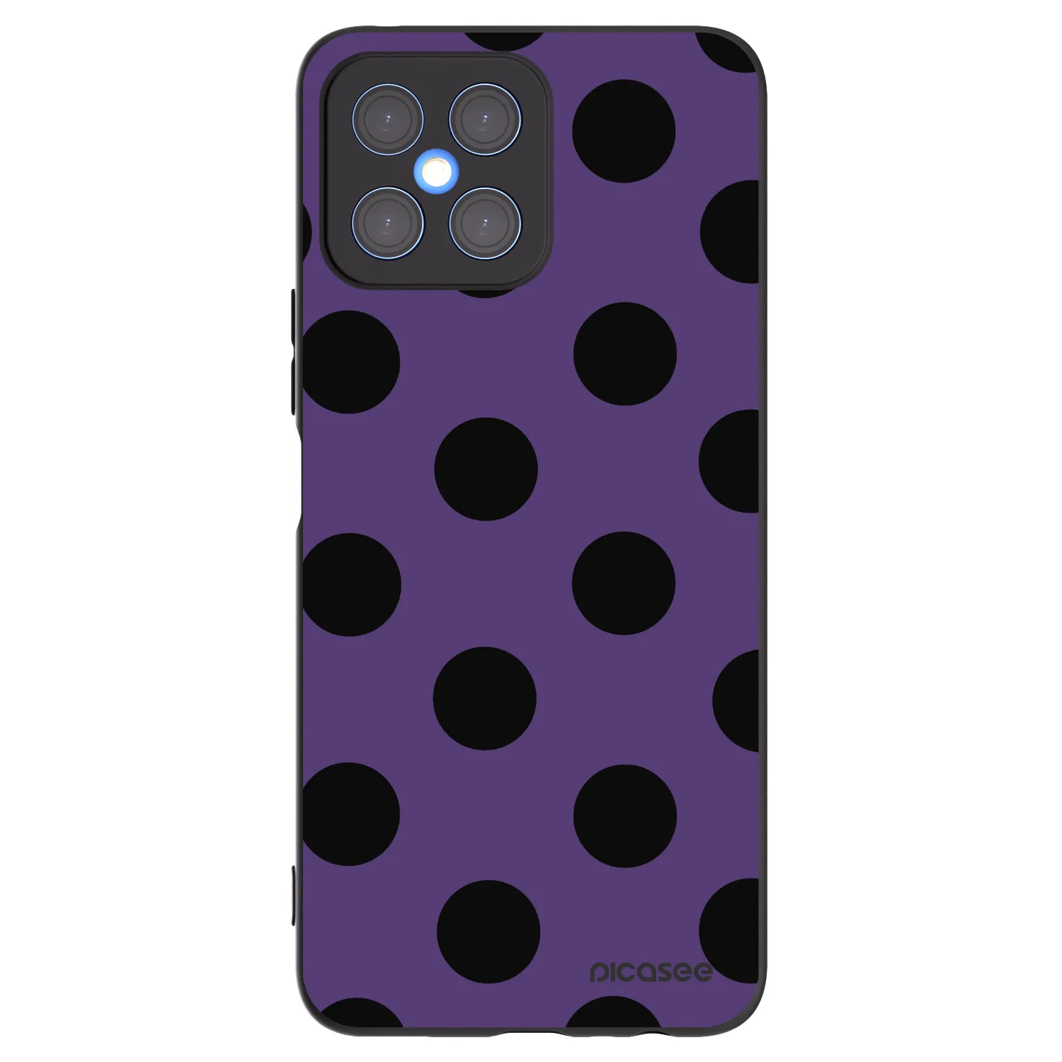 Picasee silikonowe czarne etui na Honor X8 4G - Big flickers 2