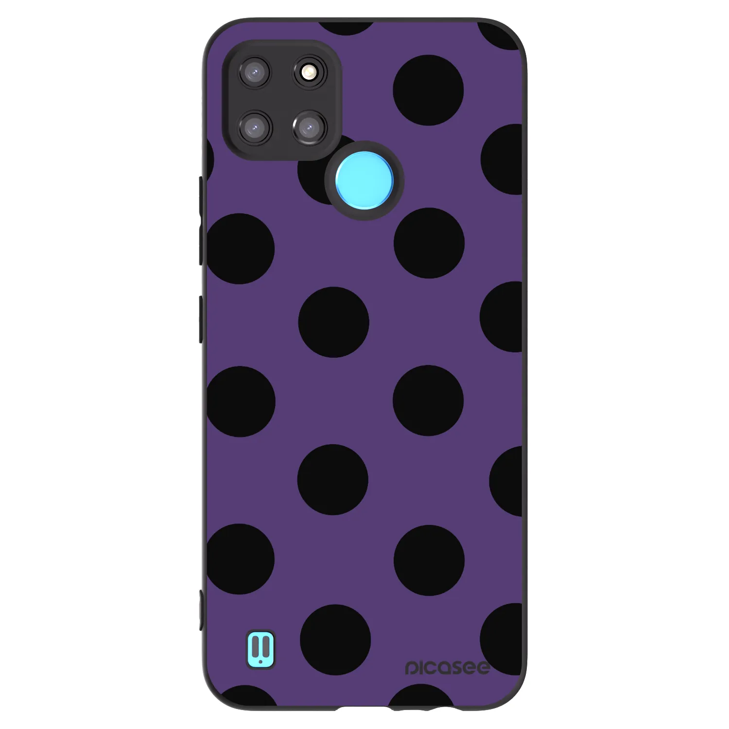 Picasee silikonowe czarne etui na Realme C21Y - Big flickers 2