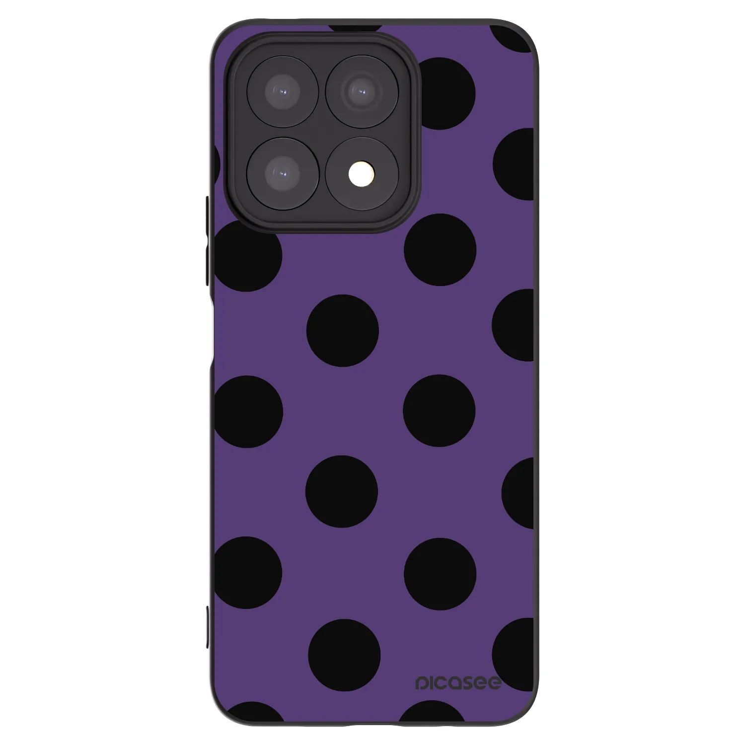 Picasee silikonowe czarne etui na Honor X8a - Big flickers 2