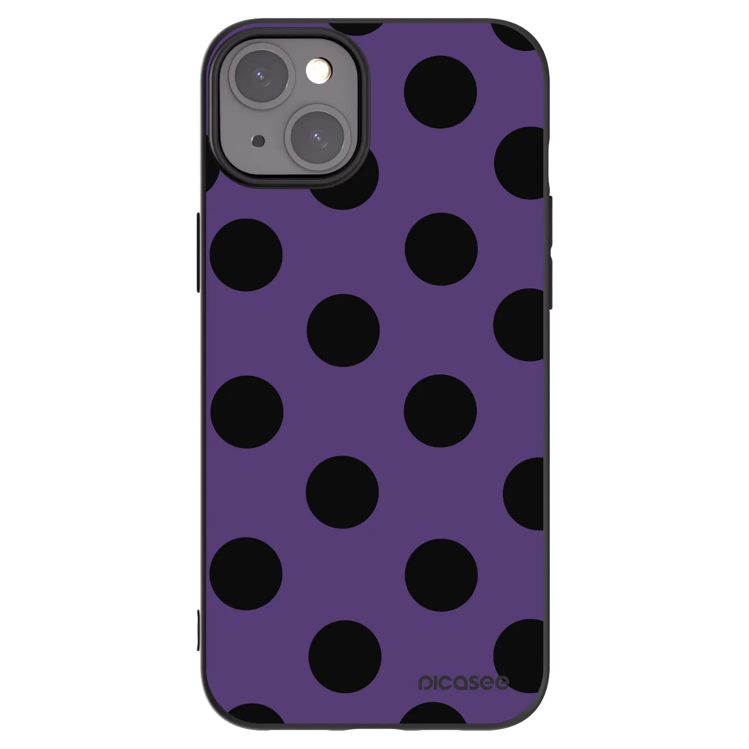 Picasee silikonowe czarne etui na Apple iPhone 15 Plus - Big flickers 2