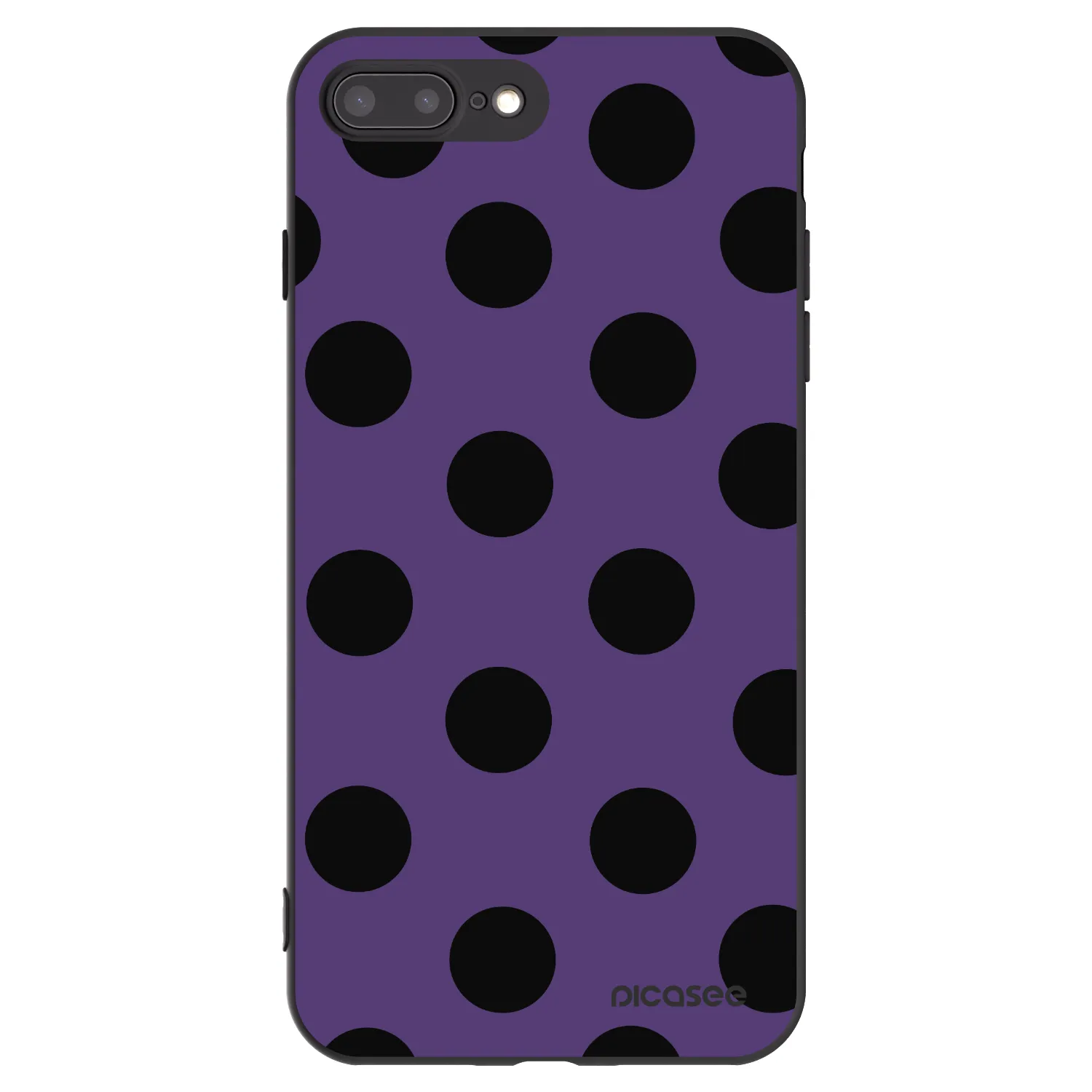 Picasee silikonowe czarne etui na Apple iPhone 8 Plus - Big flickers 2