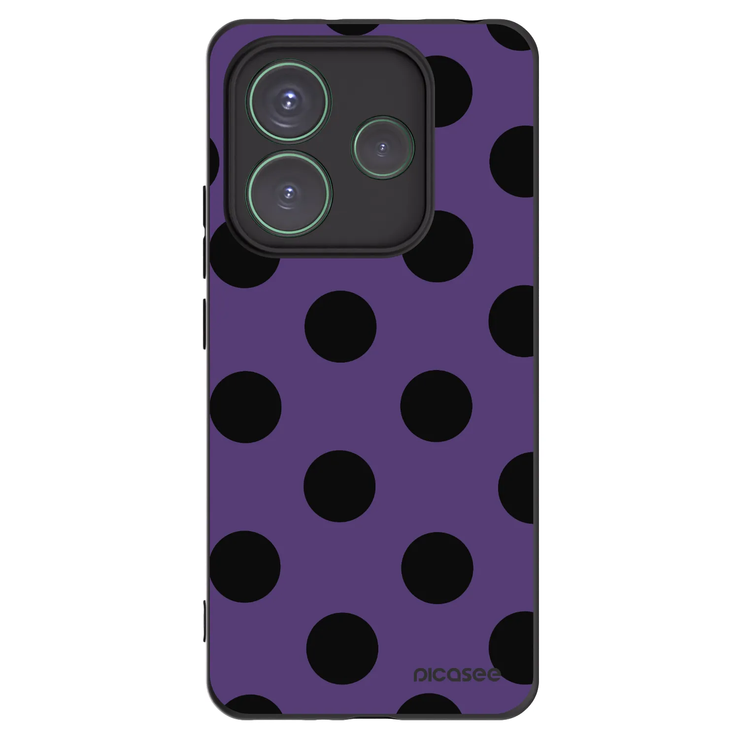 Picasee silikonowe czarne etui na Xiaomi Redmi Note 14 5G - Big flickers 2