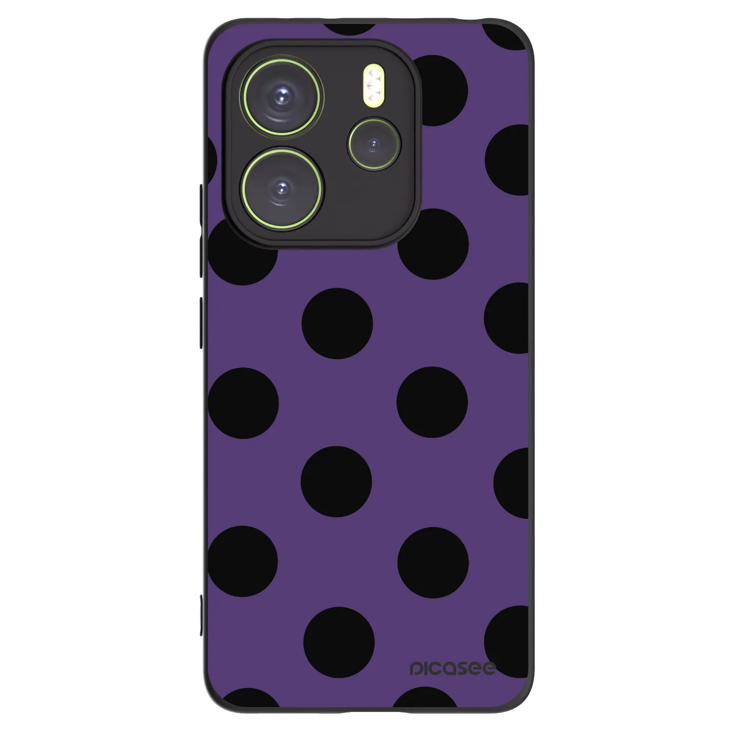 Picasee silikonowe czarne etui na Xiaomi Redmi Note 14 4G - Big flickers 2