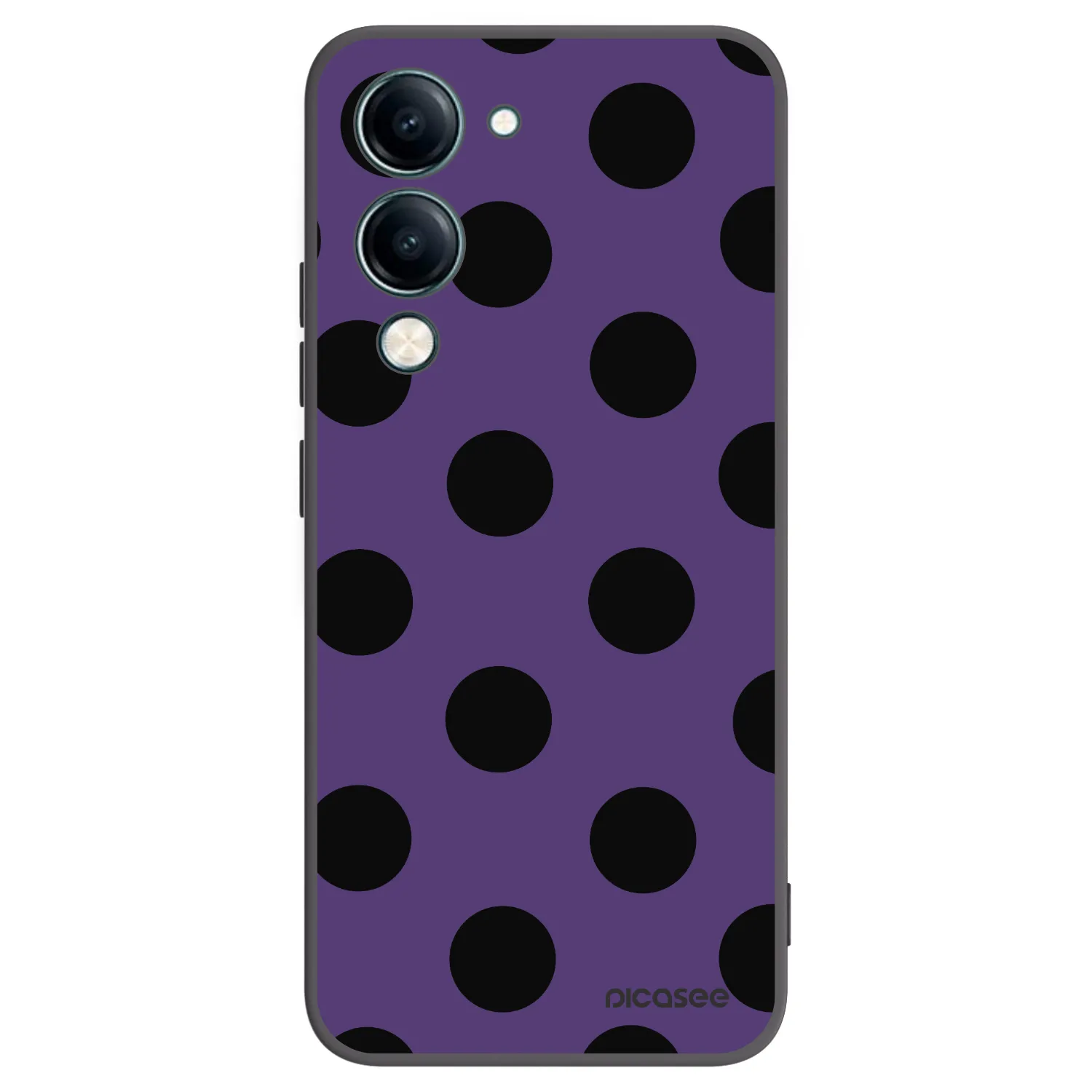 Picasee silikonowe czarne etui na Vivo Y29s 5G - Big flickers 2