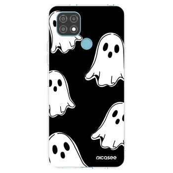 Picasee silikonowe przeźroczyste etui na Realme C21 - Black ghosts