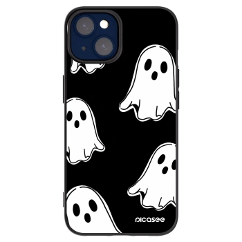 Picasee silikonowe czarne etui na Apple iPhone 14 - Black ghosts