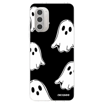 Picasee silikonowe przeźroczyste etui na Motorola Moto G51 - Black ghosts