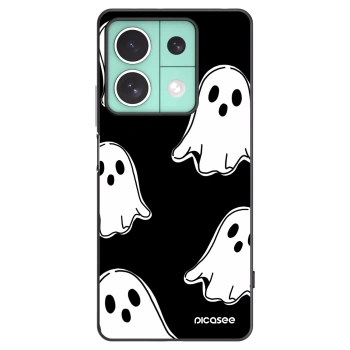 Picasee silikonowe czarne etui na Xiaomi Redmi Note 13 5G - Black ghosts