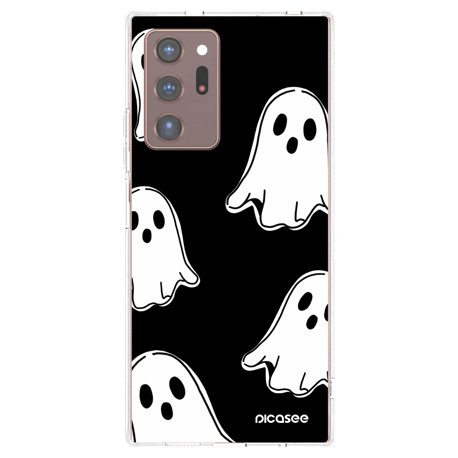 Picasee silikonowe przeźroczyste etui na Samsung Galaxy Note 20 Ultra - Black ghosts