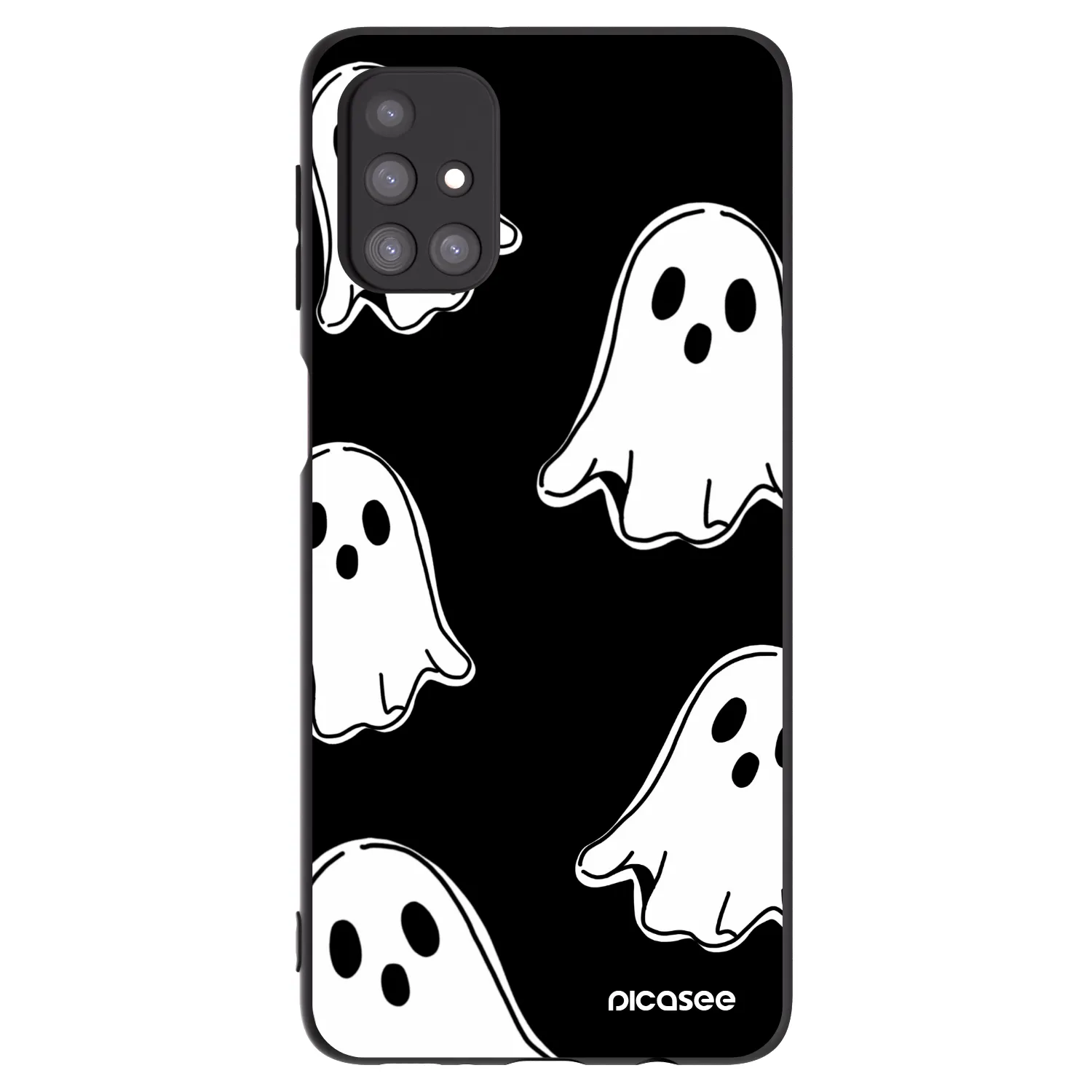 Picasee silikonowe czarne etui na Samsung Galaxy M31s - Black ghosts