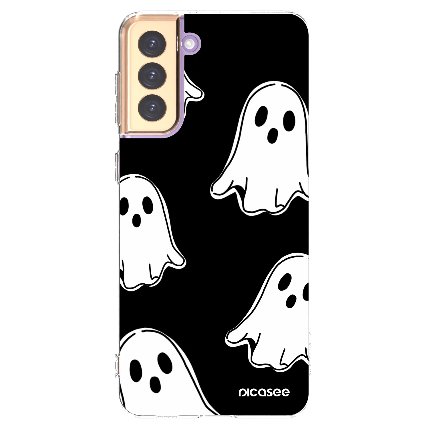 Picasee silikonowe przeźroczyste etui na Samsung Galaxy S21+ 5G G996F - Black ghosts