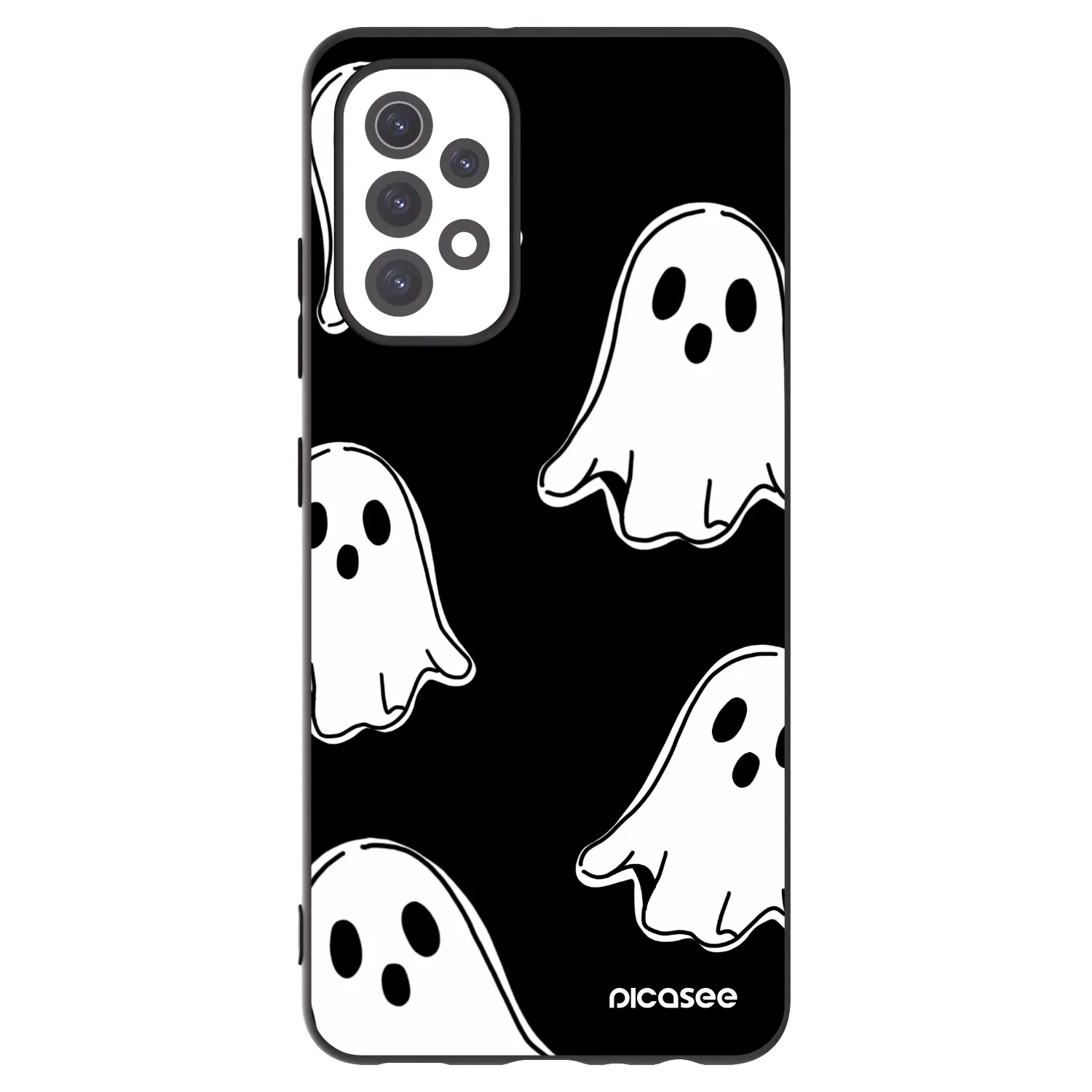 Picasee silikonowe czarne etui na Samsung Galaxy A32 5G A326B - Black ghosts