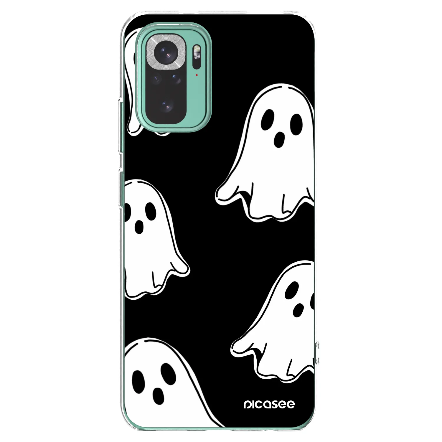 Picasee silikonowe przeźroczyste etui na Xiaomi Redmi Note 10 Pro - Black ghosts