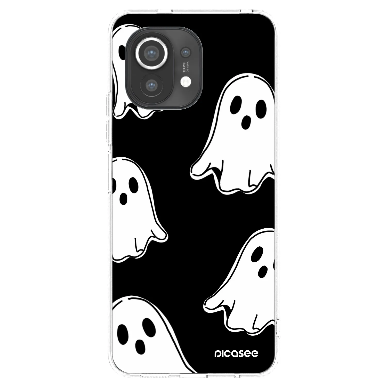Picasee silikonowe przeźroczyste etui na Xiaomi Mi 11 - Black ghosts