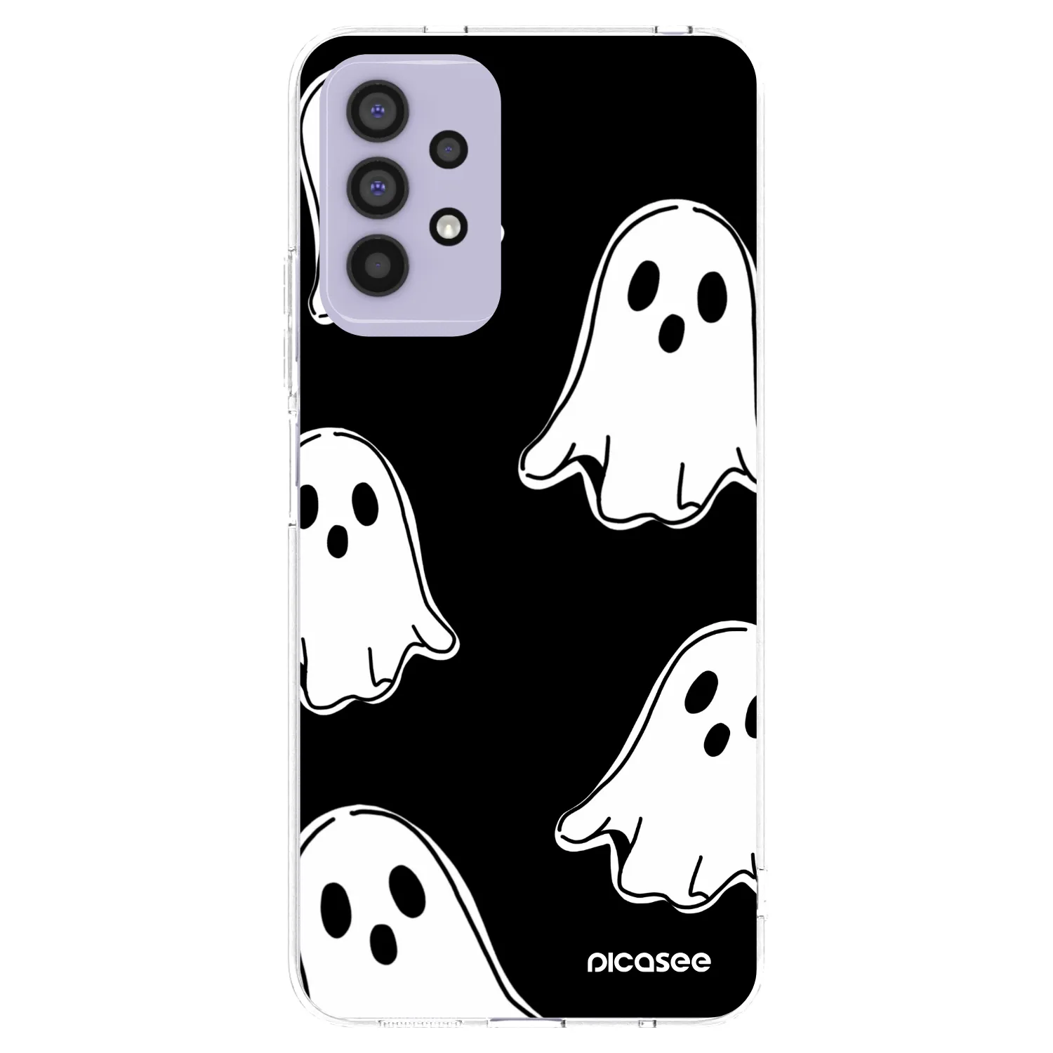 Picasee silikonowe przeźroczyste etui na Samsung Galaxy A32 4G SM-A325F - Black ghosts