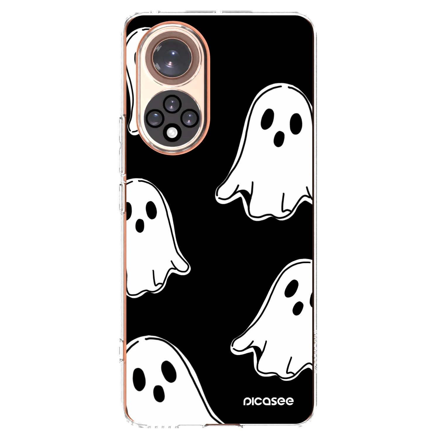 Picasee silikonowe przeźroczyste etui na Honor 50 5G - Black ghosts