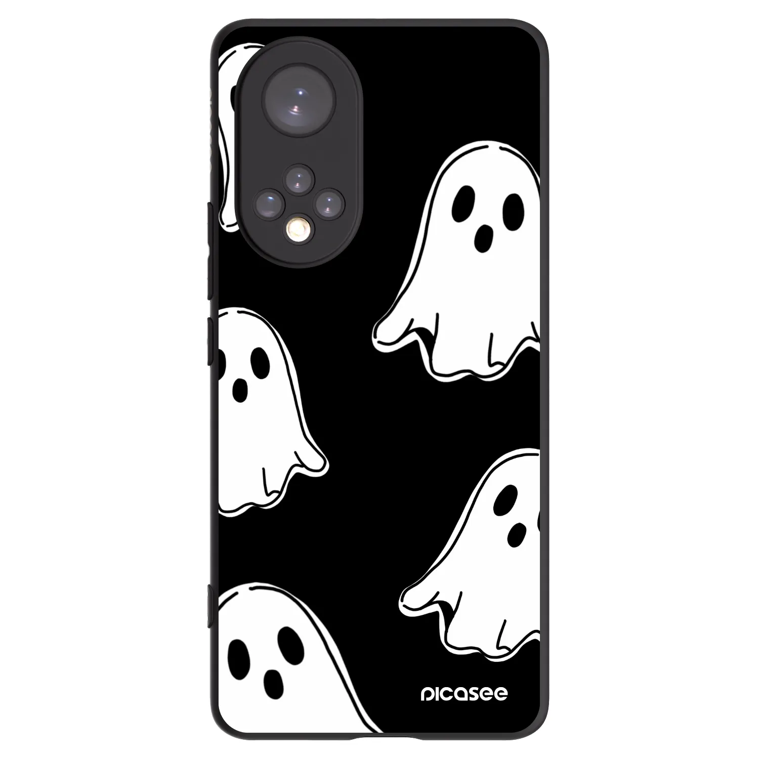Picasee silikonowe czarne etui na Huawei Nova 9 - Black ghosts