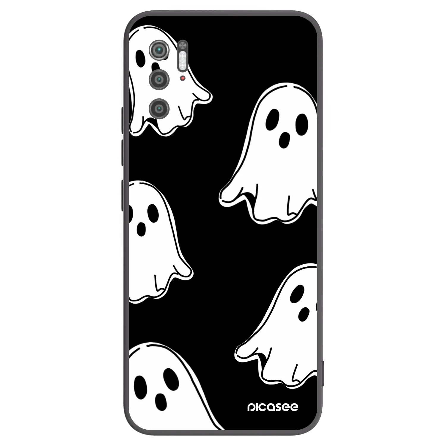 Picasee silikonowe czarne etui na Xiaomi Poco M3 Pro 5G - Black ghosts