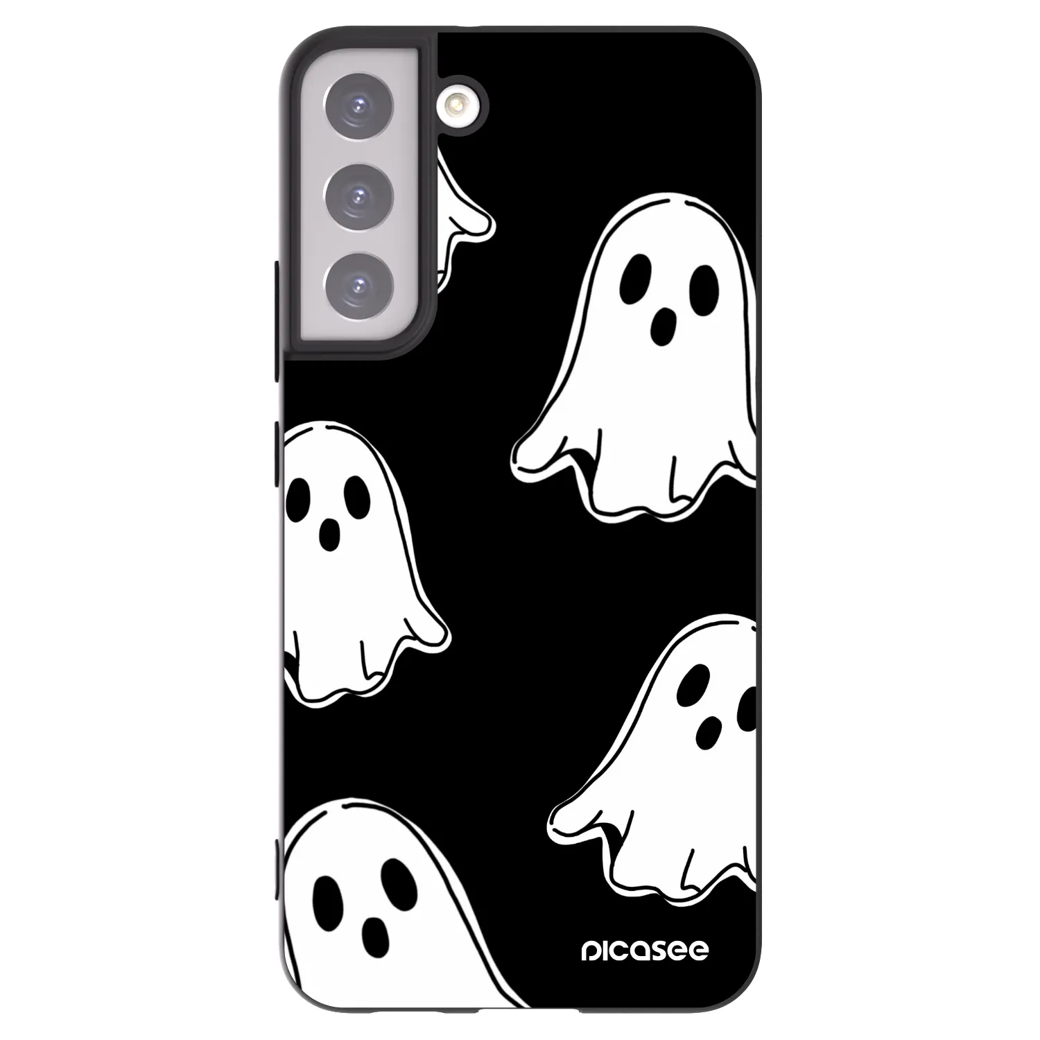 Picasee silikonowe czarne etui na Samsung Galaxy S22+ 5G - Black ghosts