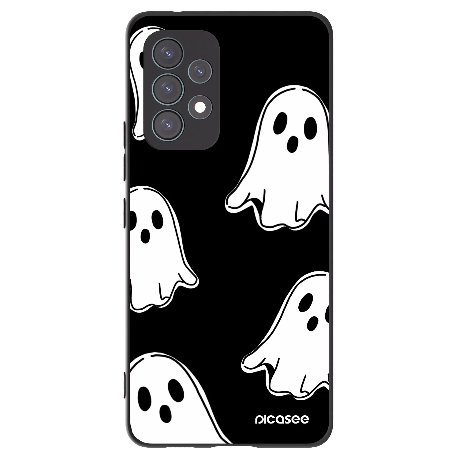 Picasee silikonowe czarne etui na Samsung Galaxy A53 5G A536 - Black ghosts