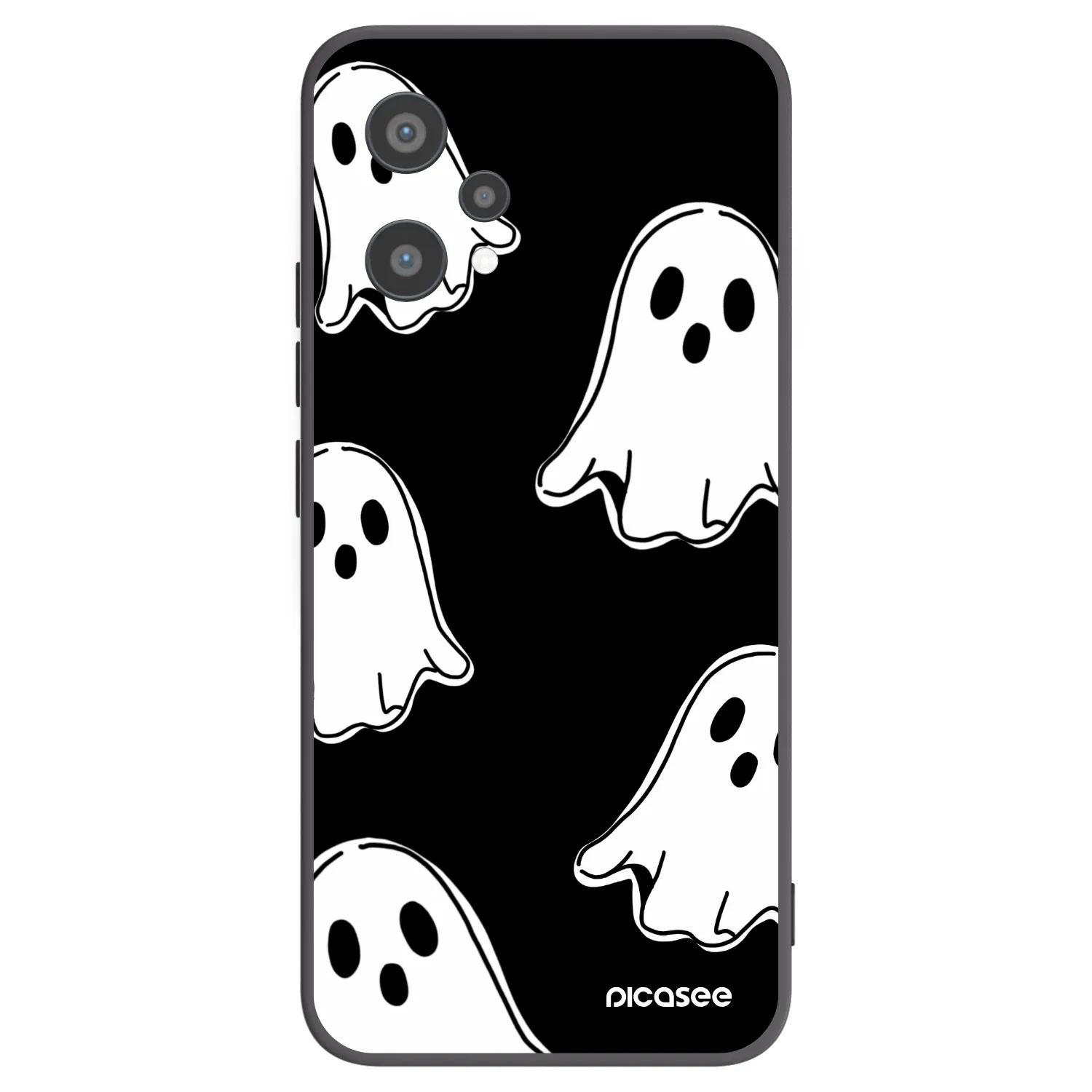 Picasee silikonowe czarne etui na Realme 9 Pro 5G - Black ghosts