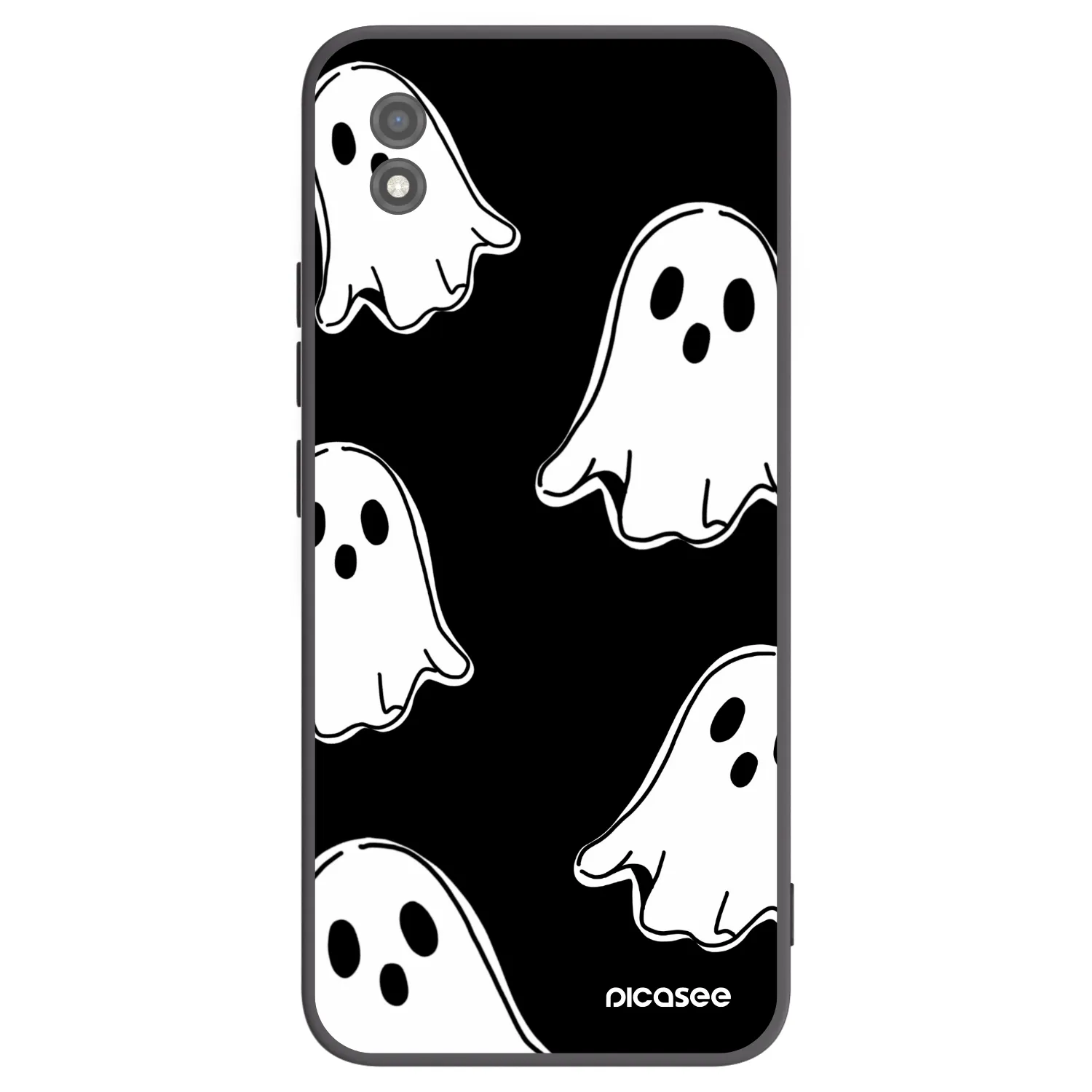 Picasee silikonowe czarne etui na Realme C11 (2021) - Black ghosts