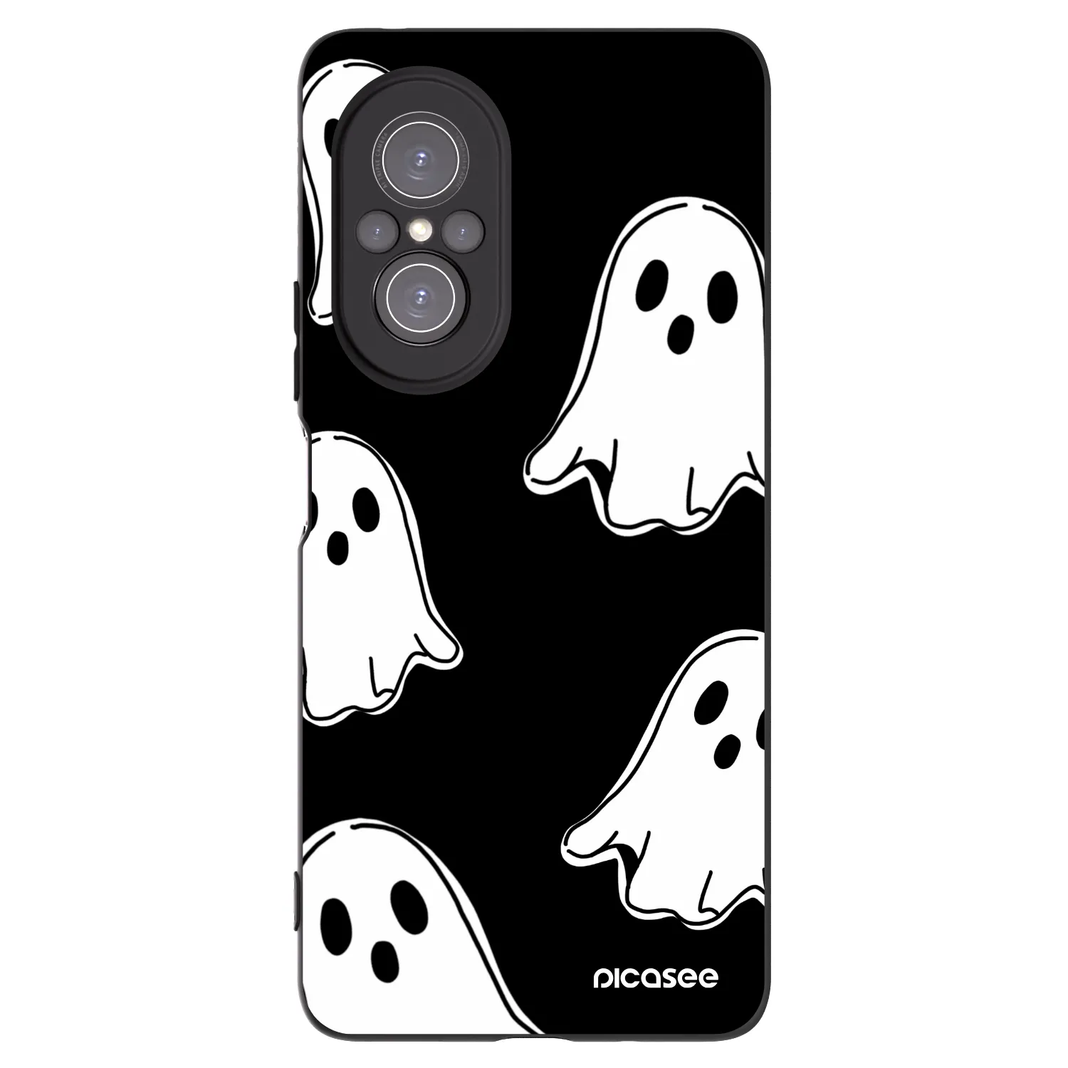 Picasee silikonowe czarne etui na Huawei Nova 9 SE - Black ghosts