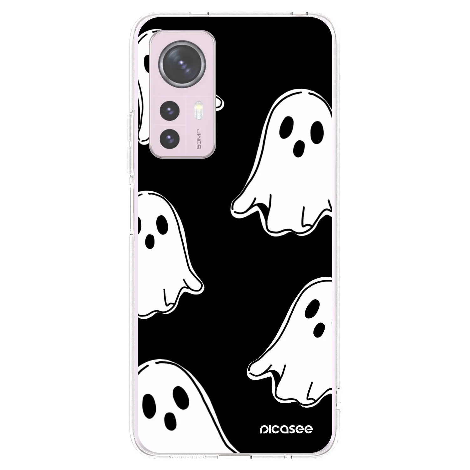 Picasee silikonowe przeźroczyste etui na Xiaomi 12 - Black ghosts