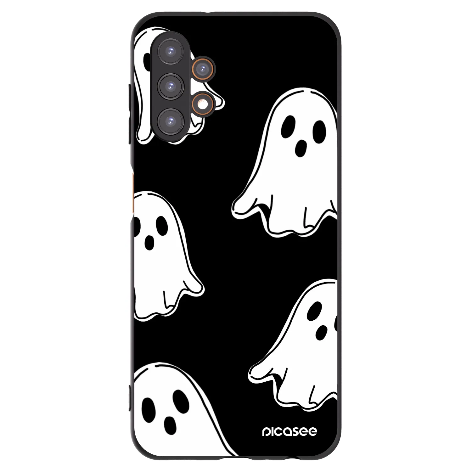 Picasee silikonowe czarne etui na Samsung Galaxy A13 4G A135 - Black ghosts