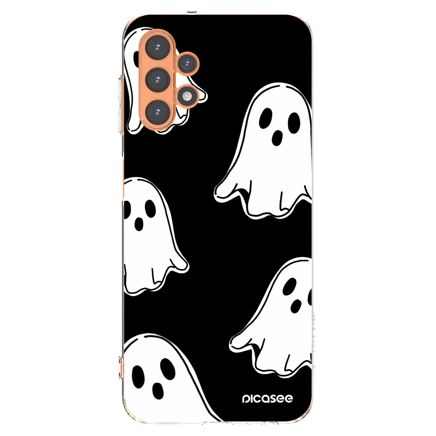 Picasee silikonowe przeźroczyste etui na Samsung Galaxy A13 4G A135 - Black ghosts