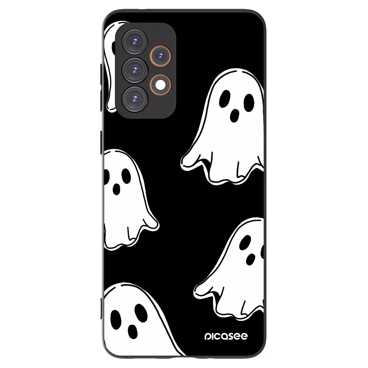 Picasee silikonowe czarne etui na Samsung Galaxy A33 5G A336 - Black ghosts