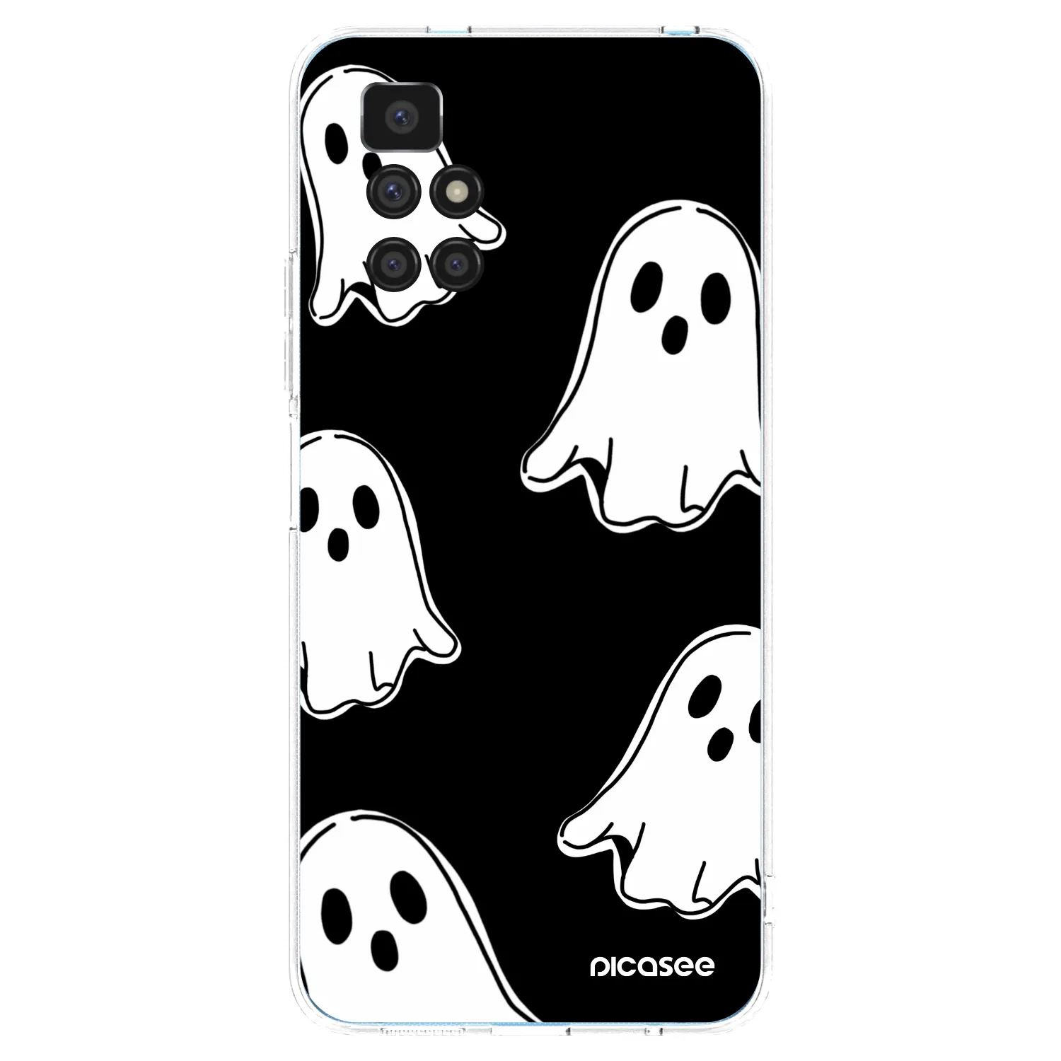 Picasee silikonowe przeźroczyste etui na Xiaomi Redmi 10 (2022) - Black ghosts