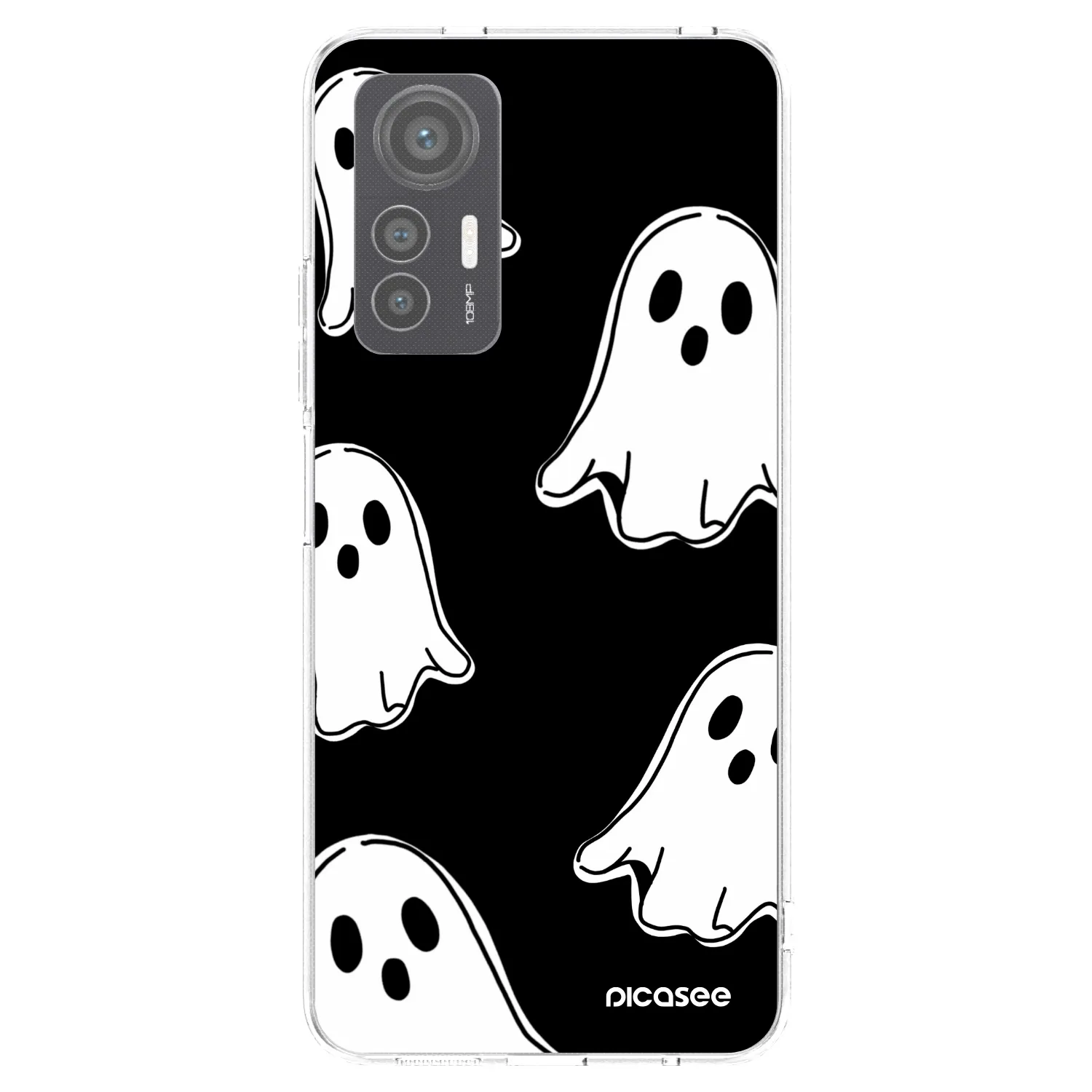 Picasee silikonowe przeźroczyste etui na Xiaomi 12 Lite - Black ghosts