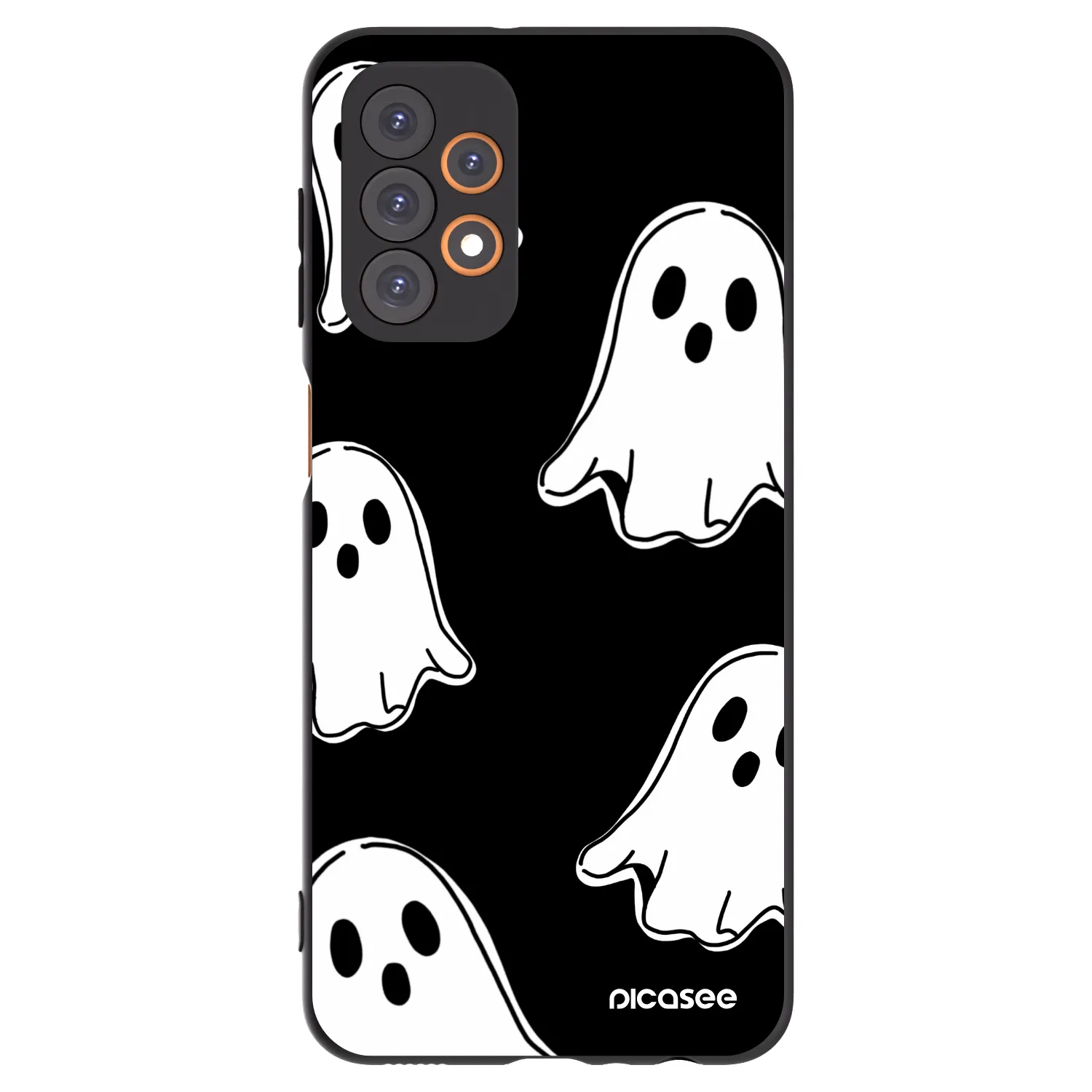 Picasee silikonowe czarne etui na Samsung Galaxy A23 A236B 5G - Black ghosts
