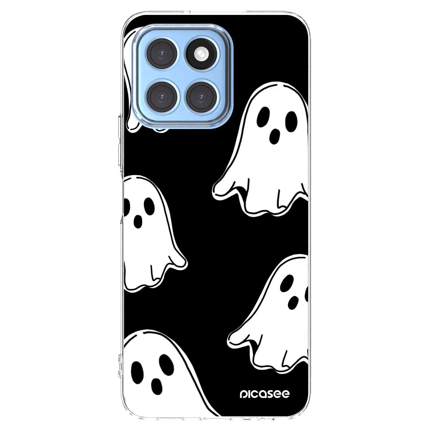 Picasee silikonowe przeźroczyste etui na Honor X6 - Black ghosts
