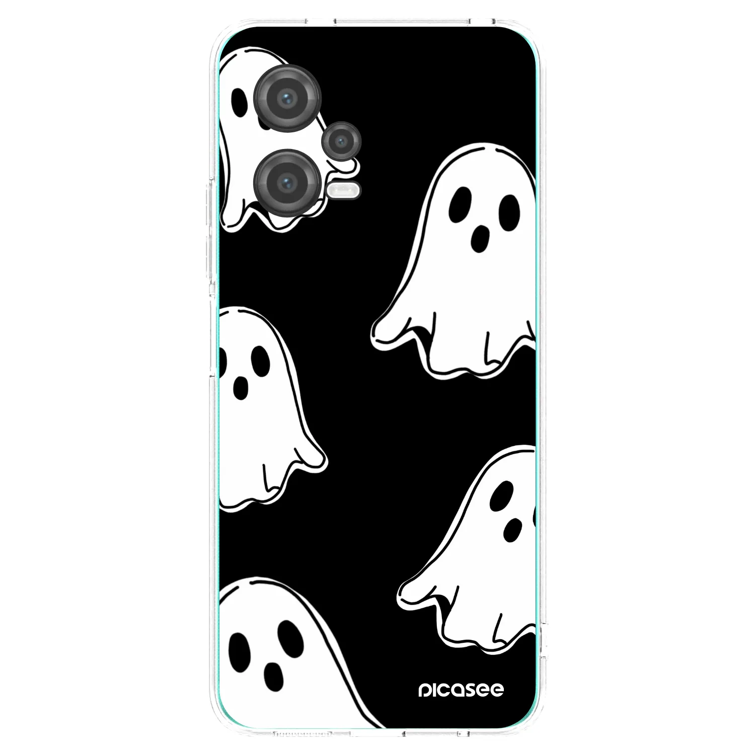 Picasee silikonowe przeźroczyste etui na Xiaomi Poco X5 - Black ghosts