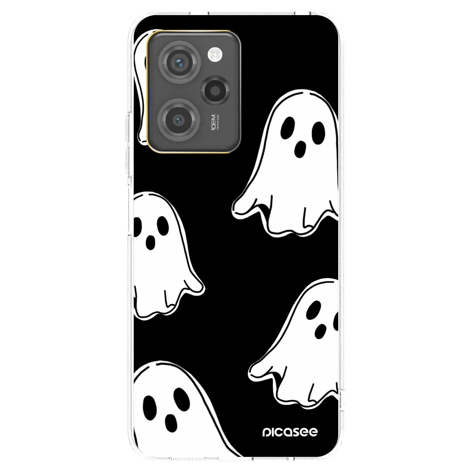 Picasee silikonowe przeźroczyste etui na Xiaomi Poco X5 Pro - Black ghosts