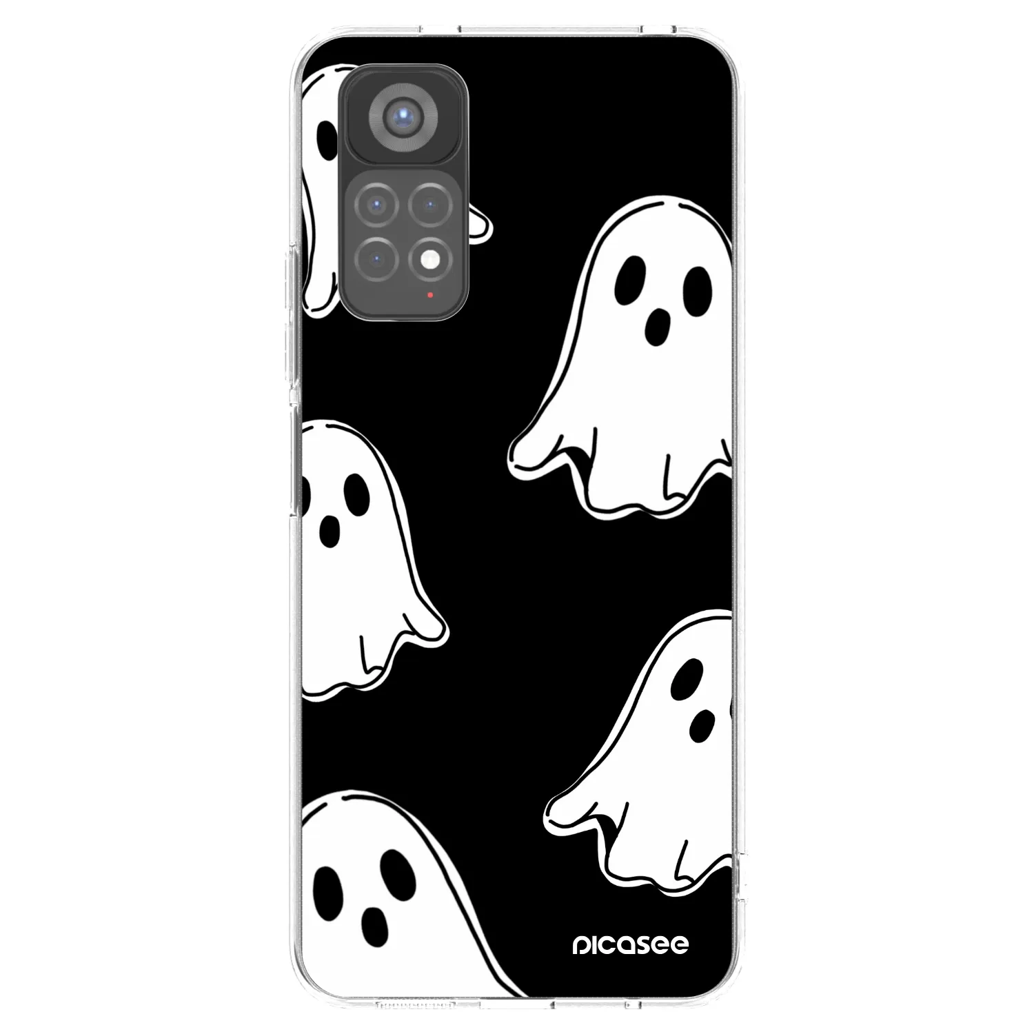 Picasee silikonowe przeźroczyste etui na Xiaomi Redmi Note 11S 5G - Black ghosts