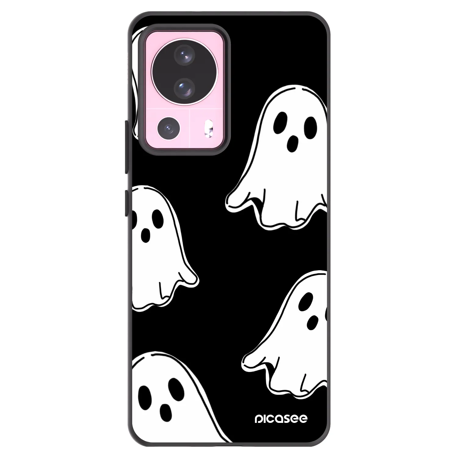 Picasee silikonowe czarne etui na Xiaomi 13 Lite - Black ghosts