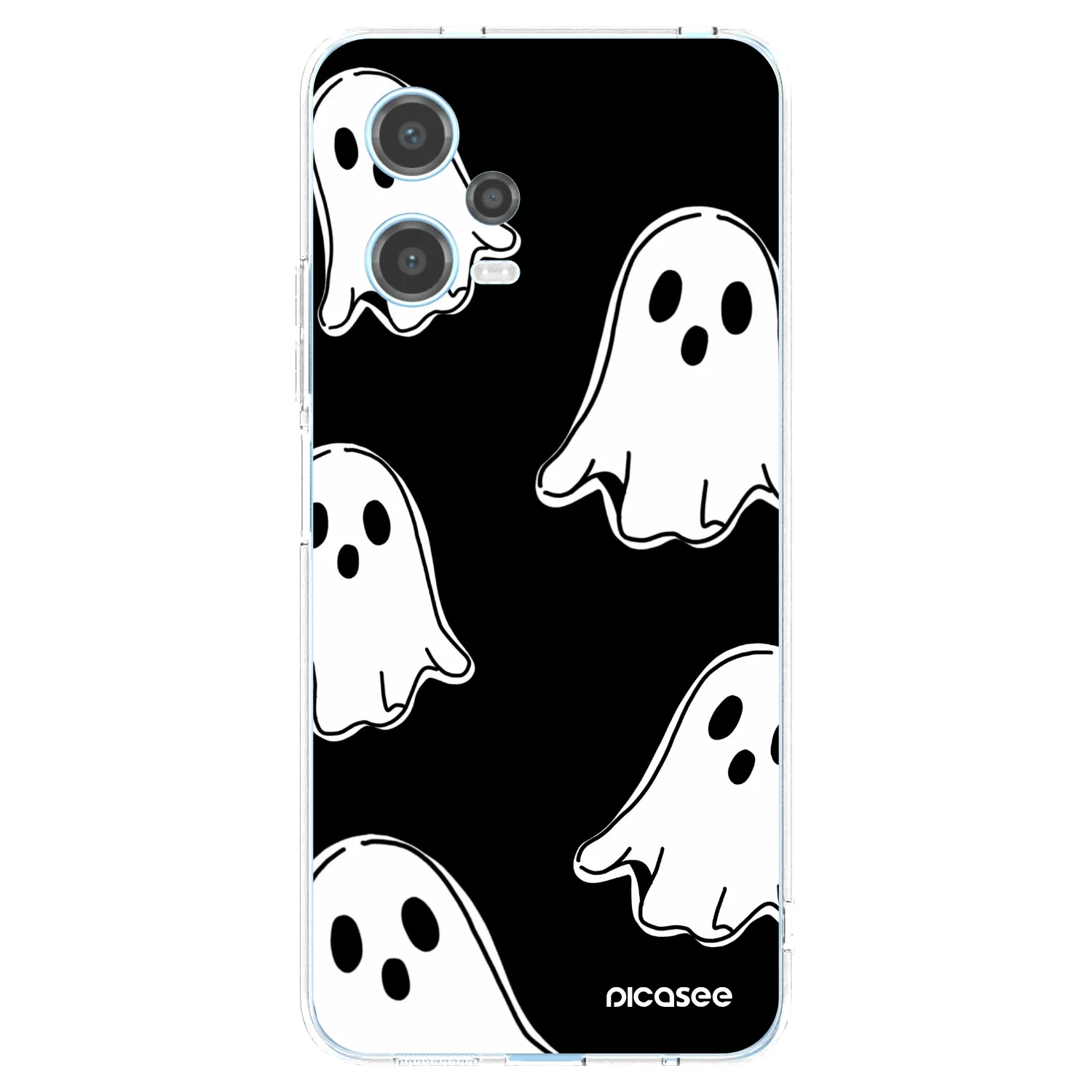 Picasee silikonowe przeźroczyste etui na Xiaomi Redmi Note 12 5G - Black ghosts