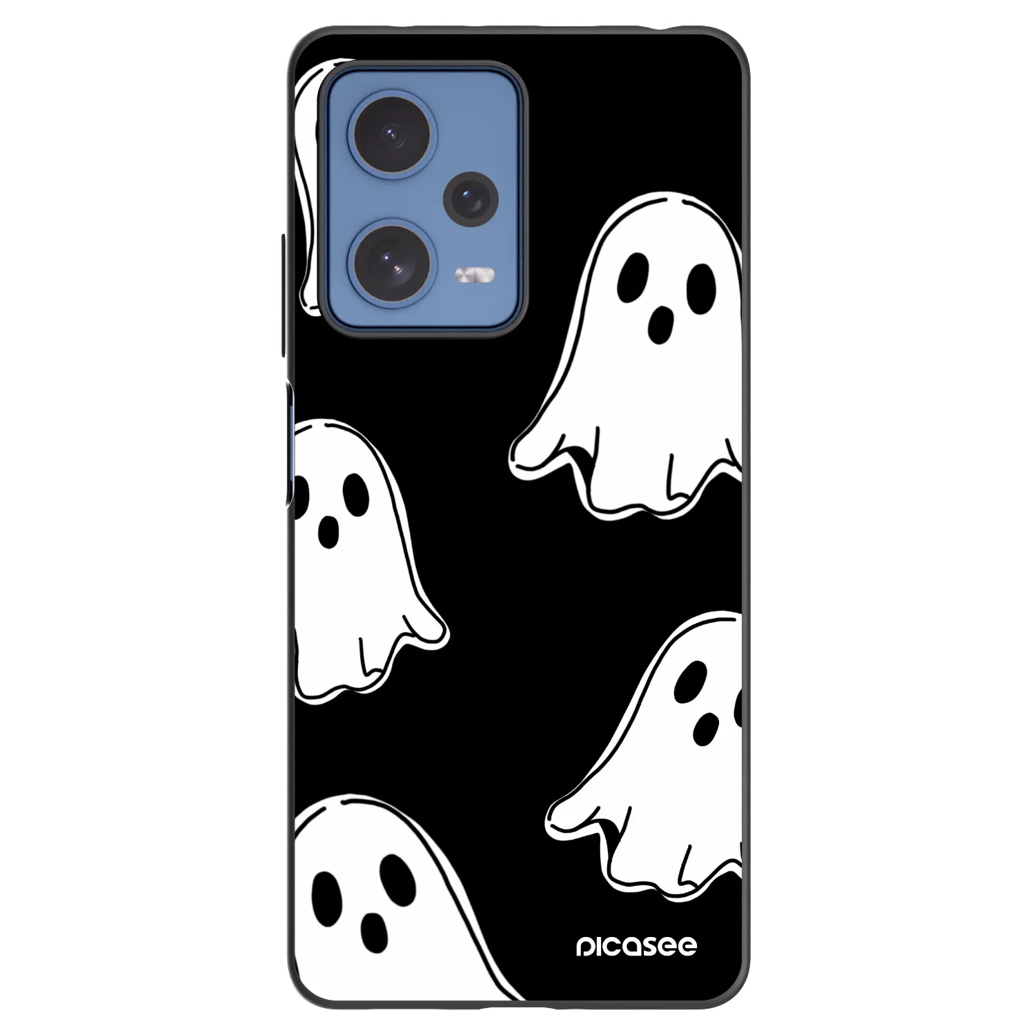 Picasee silikonowe czarne etui na Xiaomi Redmi Note 12 Pro 5G - Black ghosts