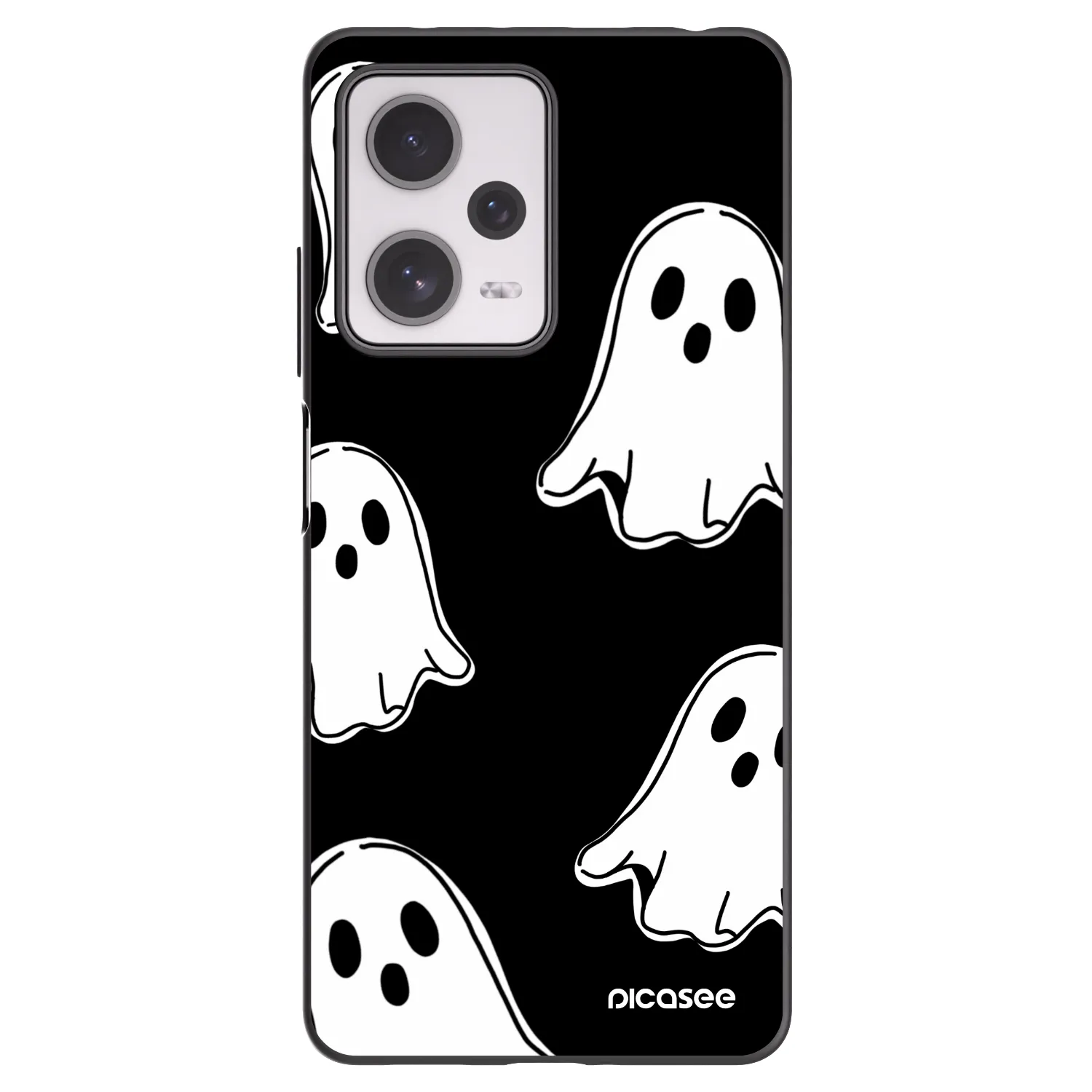 Picasee silikonowe czarne etui na Xiaomi Redmi Note 12 Pro+ 5G - Black ghosts