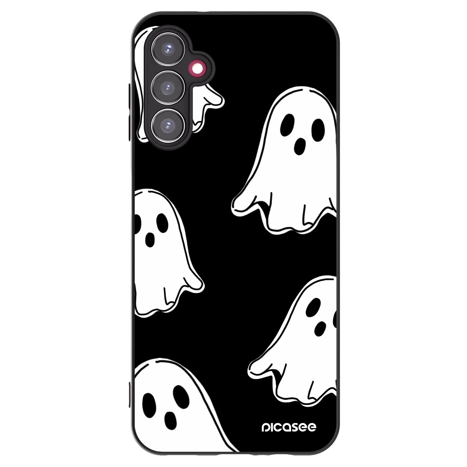 Picasee silikonowe czarne etui na Samsung Galaxy A14 4G A145R - Black ghosts