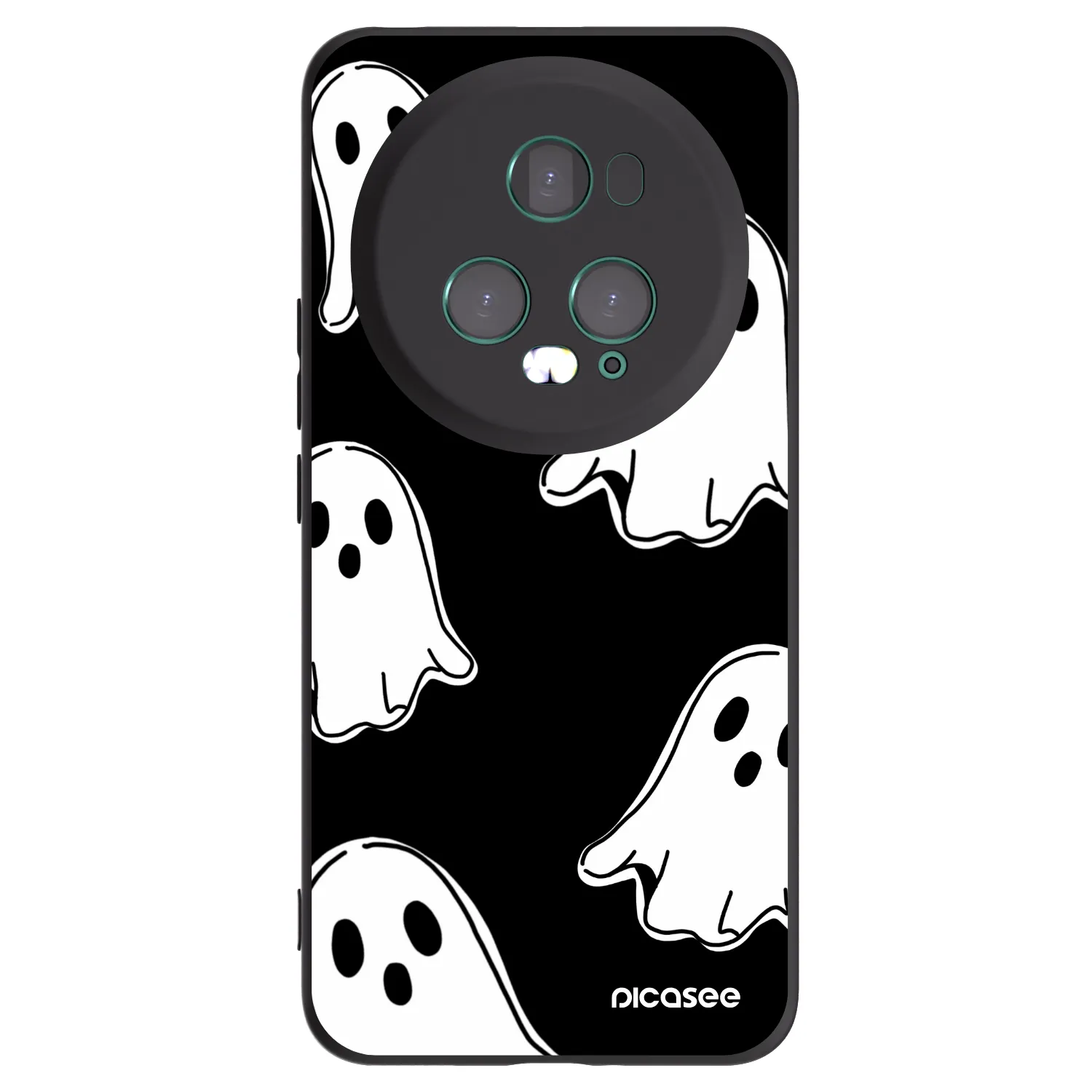 Picasee silikonowe czarne etui na Honor Magic5 Pro - Black ghosts