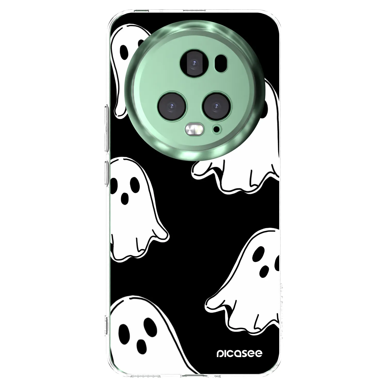 Picasee silikonowe przeźroczyste etui na Honor Magic5 Pro - Black ghosts