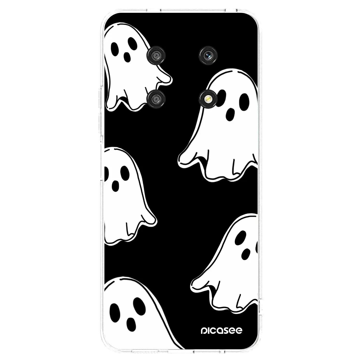 Picasee silikonowe przeźroczyste etui na Honor Magic4 Lite 5G - Black ghosts