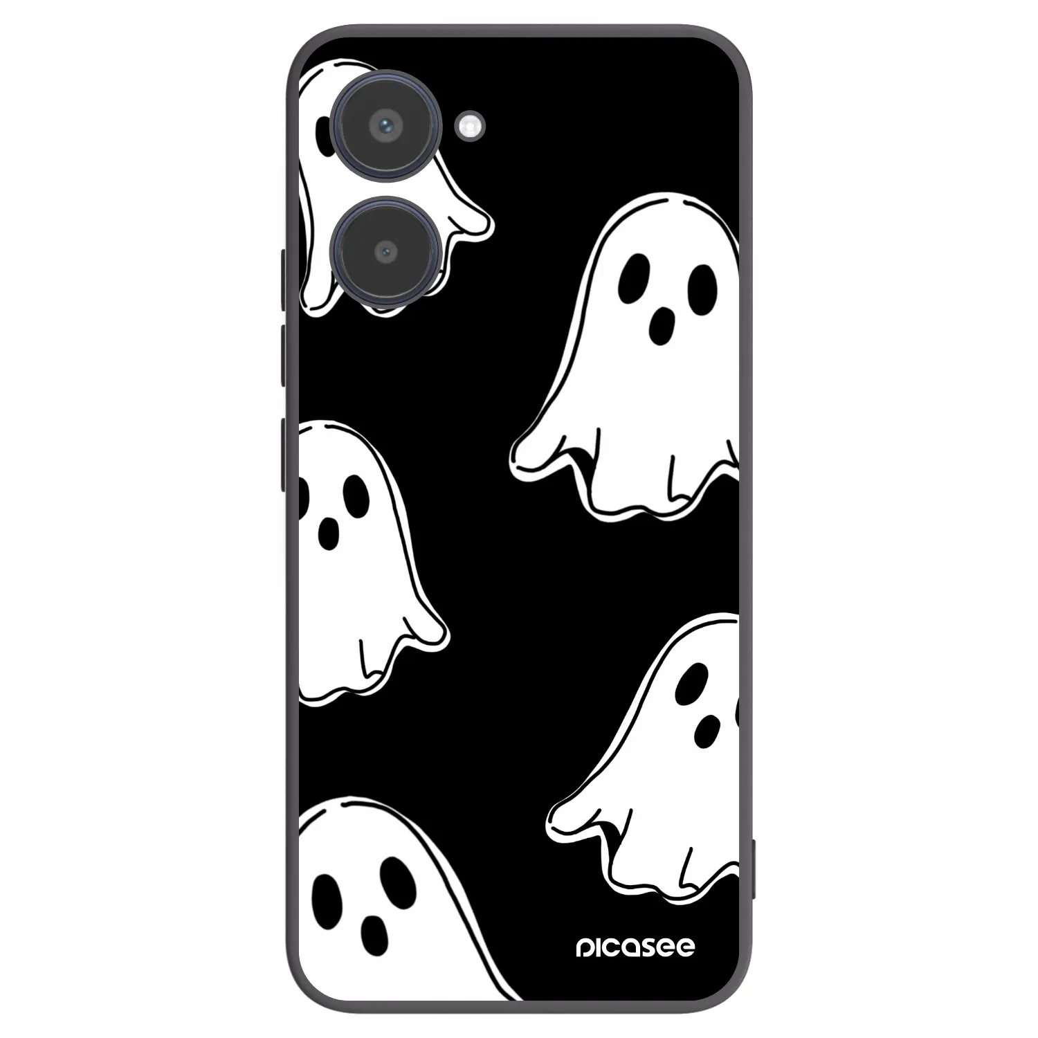 Picasee silikonowe czarne etui na Realme 10 4G - Black ghosts
