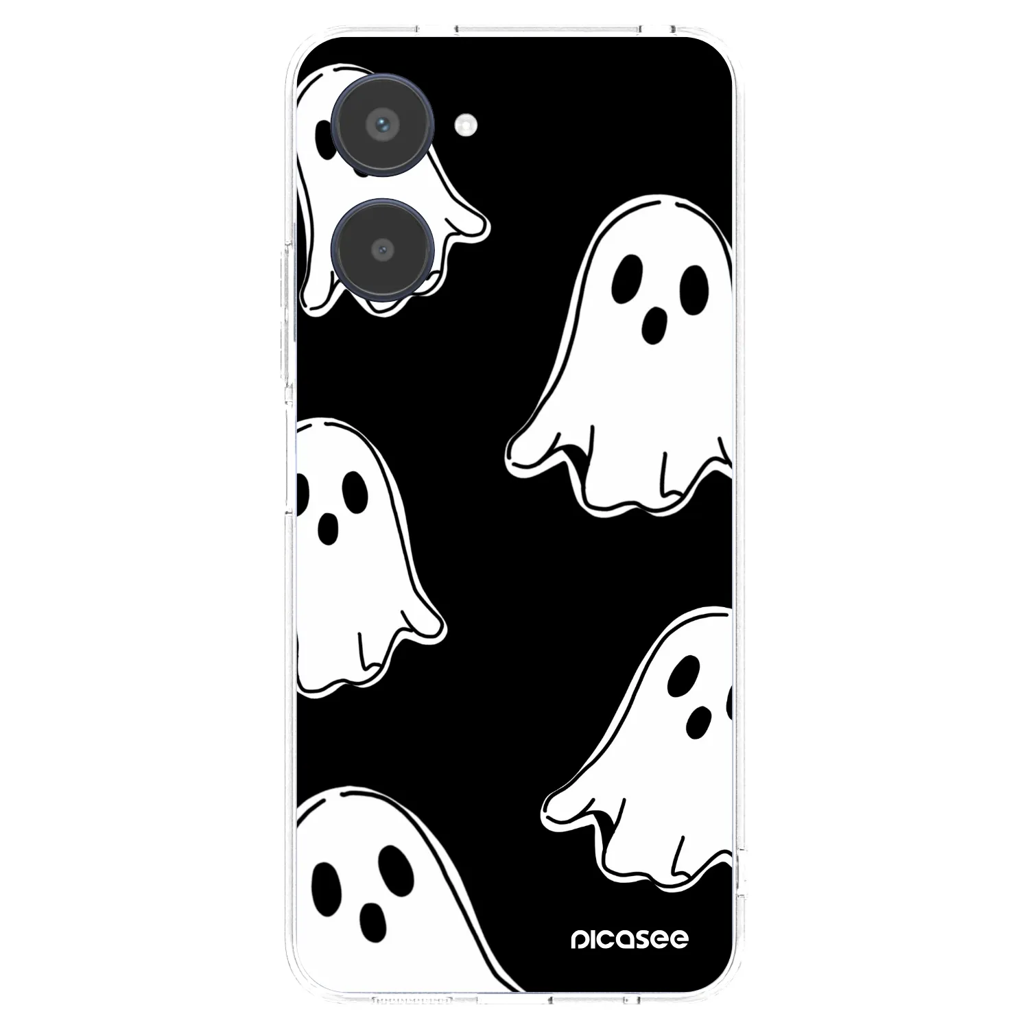 Picasee silikonowe przeźroczyste etui na Realme 10 4G - Black ghosts