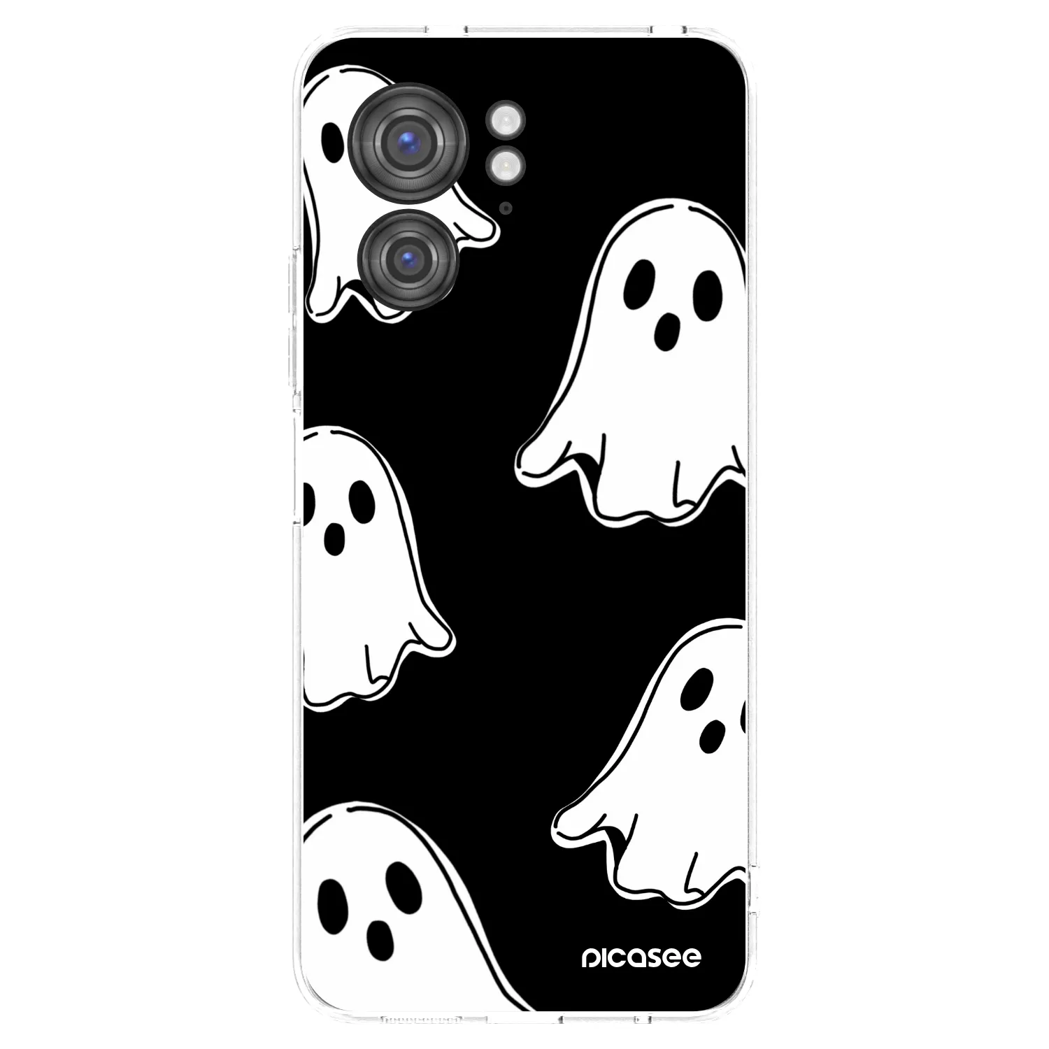 Picasee silikonowe przeźroczyste etui na Motorola Edge 40 - Black ghosts