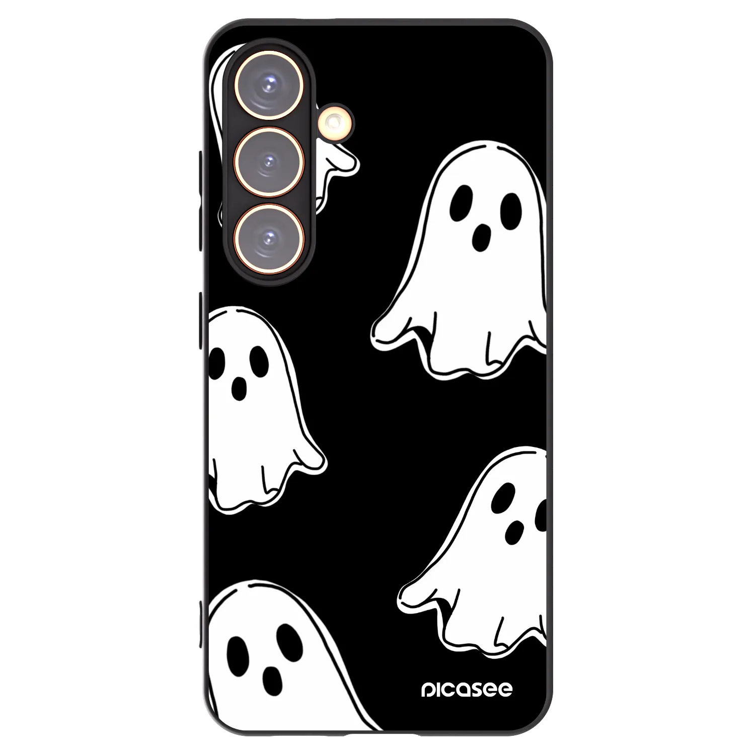 Picasee silikonowe czarne etui na Samsung Galaxy S24 S921B 5G - Black ghosts